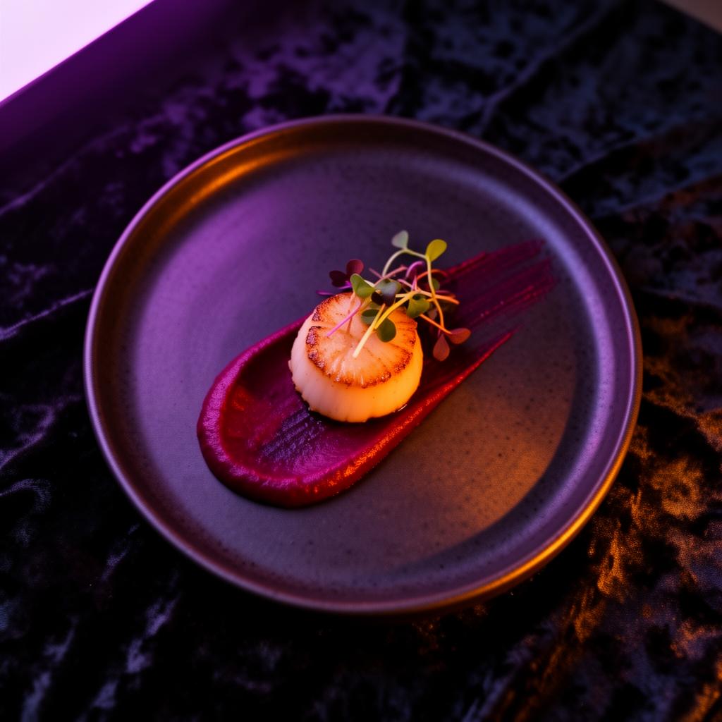 Fine dining plate in twilight light
